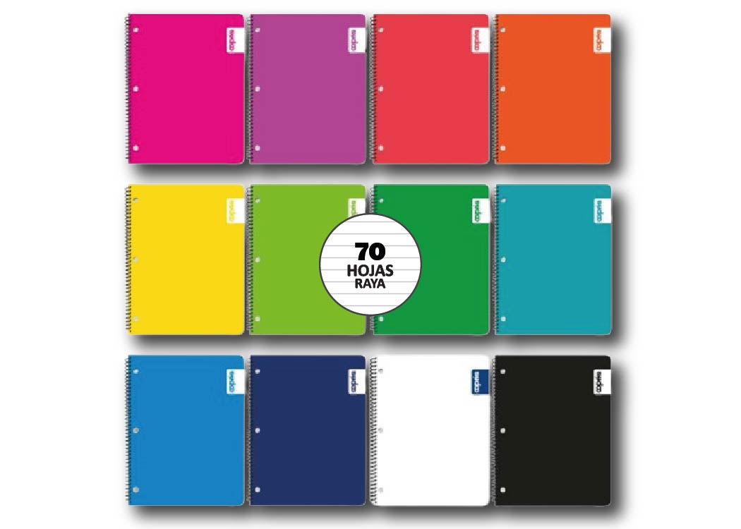 CUAD UNIV RAYADO 70 HJ SURTIDO